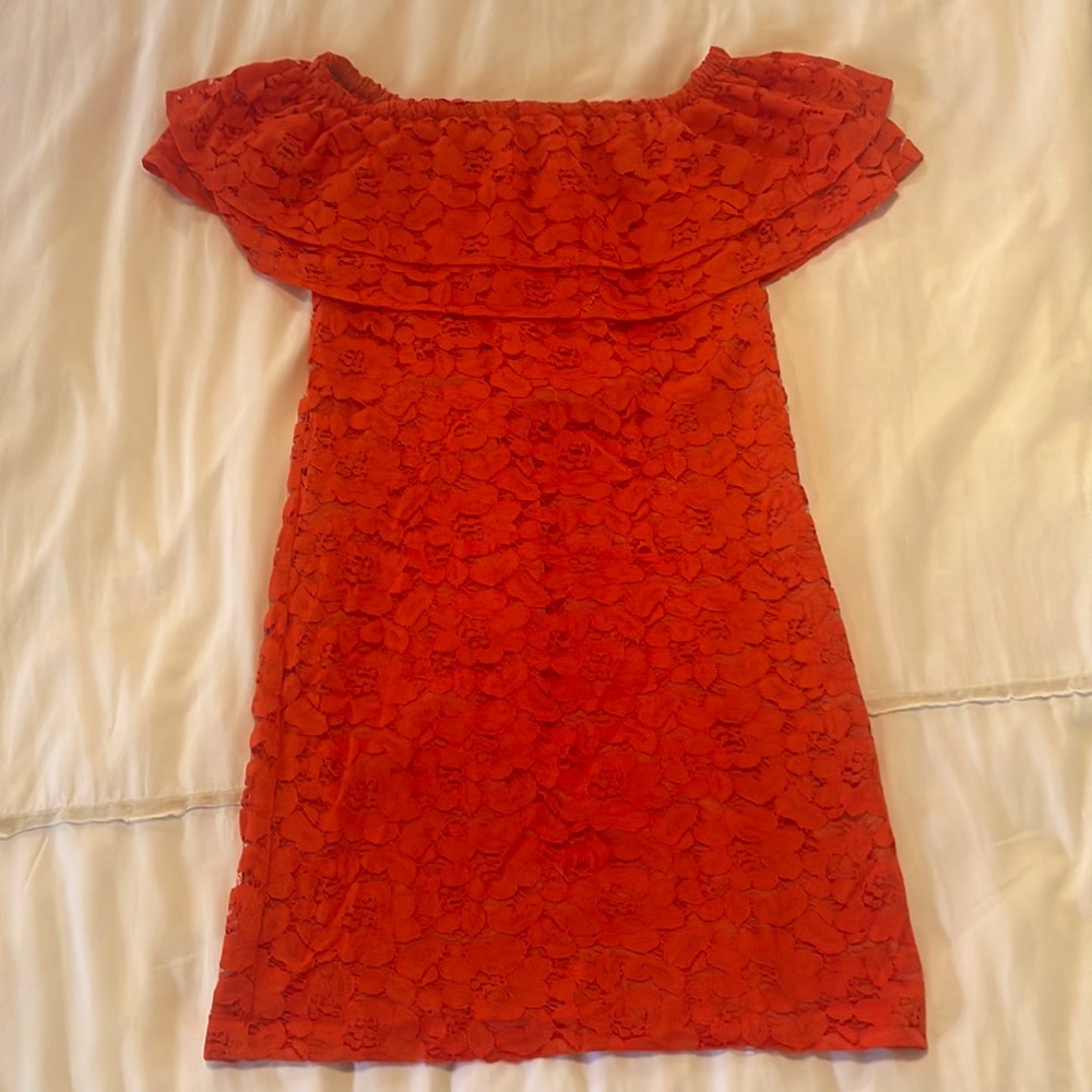 Trina by Trina Turk Off The Shoulder Lace Dress